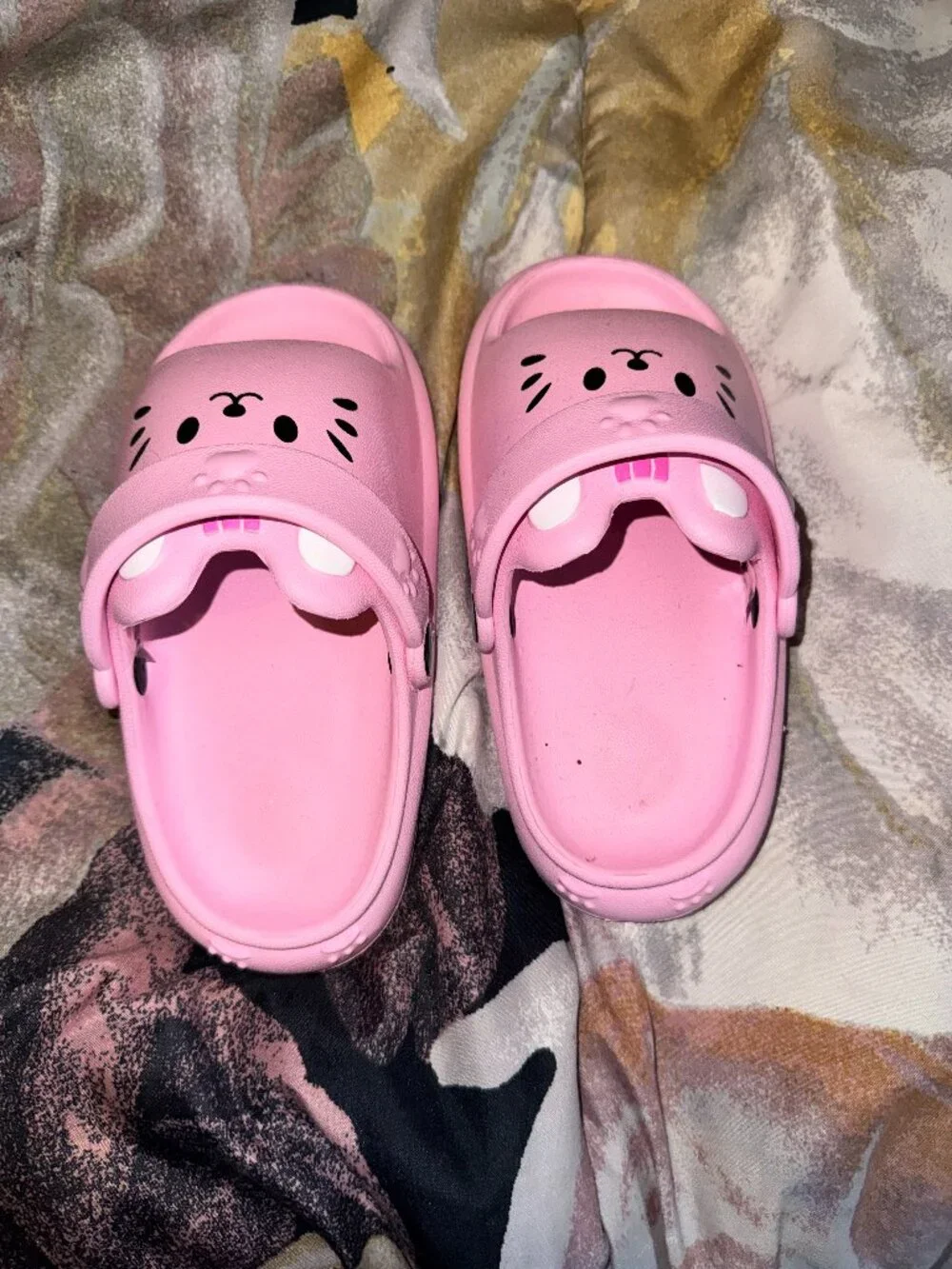 Swiggles Pink Bunny EVA Slip-On Slides / Clogs - Toddler Size L (9/10)